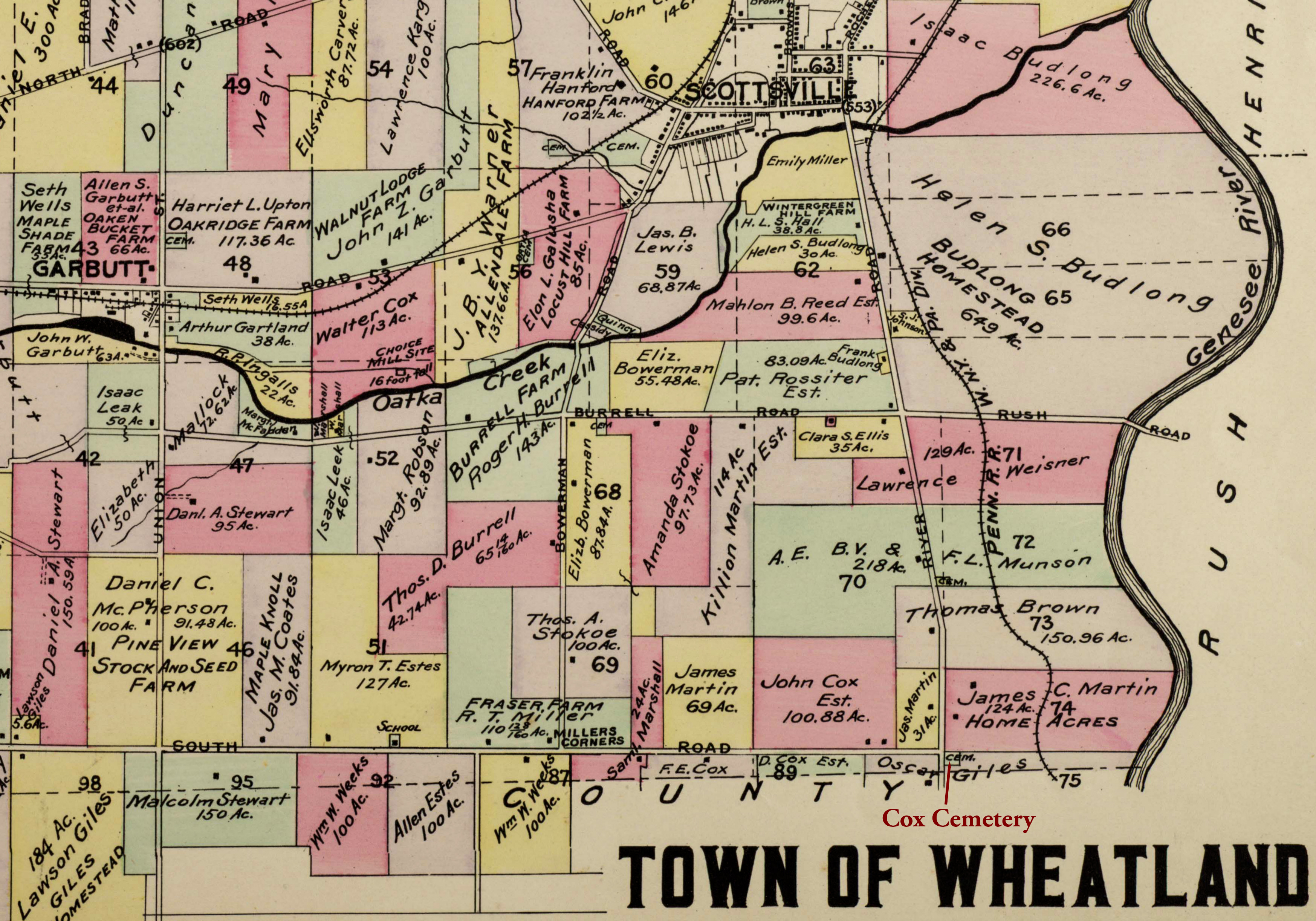 1902 Town of Wheatland Whe-10 Excerpt Map